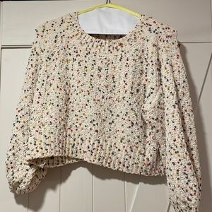 Velour Feel cropped Confetti Sweater